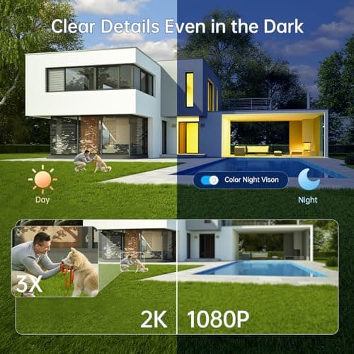 Security Cameras Wireless Outdoor 2K: Battery Powered WiFi Camera with AI Motion Detection for Home - Color Night Vision Spotlight Siren Alarm 2-Way Talk IP65 Waterproof Cloud TF Storage 2-Pack 5