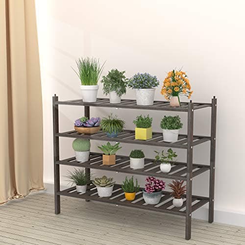 Dranixly Bamboo 2-Tier Shoe Rack Stackable Shelf Storage Organizer for Entryway, Hallway and Closet, 27.2"x11"x13.2" (Mocha) 6
