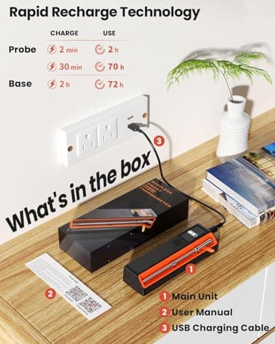 UNERVER Wireless Meat Thermometer with WiFi Unlimited Range - Ultra Thin Probe with 6 High Accuracy ±0.5°F Sensors, Digital Bluetooth Base, Login-Free Smart App, Ideal for Smoker, Oven, Rotisserie 9