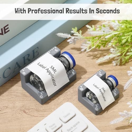 Fiwochic 2 Pcs Vial Label Applicator Bottle Labeling Application Tool for Small Jars Essential Oils Containers Bottles(Grey,3ml and 10ml) 5