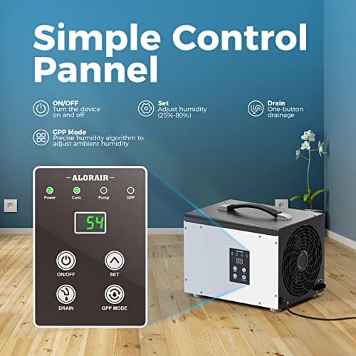 ALORAIR Crawl Space/Basement Dehumidifier 70 Pint with Pump, Automatic Defrost, Up to 1000 Sq Ft Commercial Dehumidifier, Memory Start, cETL Listed 7