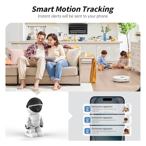 JUFLSKY Indoor Camera Robot,5G/2.4Ghz WiFi Robot Cameras for Home Security,Pet/Baby Camera with Phone App Motion Detection and Alarm,Home Security Two-Way Talk, Human Detection 5