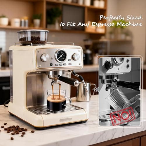 DWTS DANWEITESI Espresso Cups Set of 2: Espresso Machine Accessories - Espresso Shot Cups for Home Baristas - Essential Coffee Bar Accessories - 4oz Glass Espresso Cup Set with Handled and Spout 6