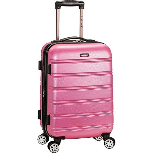 Rockland Melbourne Lightweight Expandable Hardside Spinner Wheel Luggage in Pink