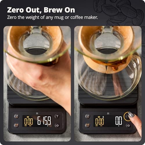 Greater Goods Coffee Scale with Timer – 0.1g Precision Digital Coffee & Espresso Scale for Pour-Over, Coffee Bean Weighing, Barista Brewing, Waterproof Cover, 3kg Capacity (Onyx Black) 6