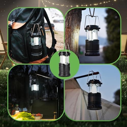 Lantern Collapsible Camping Light, Battery Operated Lanterns LED Super Bright for Power Outages Indoor Emergency Outdoor Camping Hiking Kit (COB-4) 6
