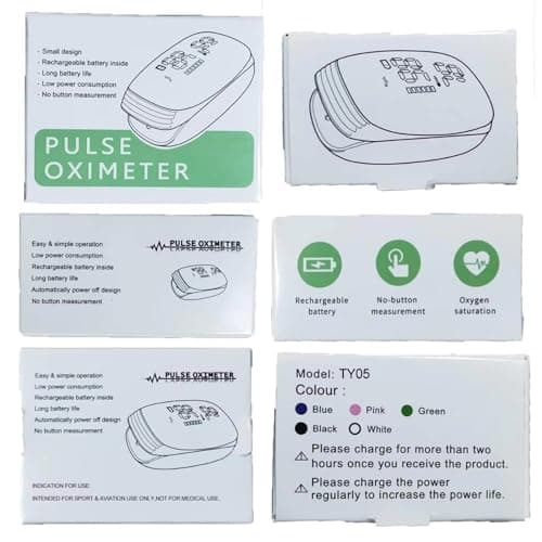 Rechargeable Pulse Oximeter Fingertip Oxygen Monitor Fingertip with SpO2 Pulse Rate and PI RR OLED Precision Fast Oximeter SpO2 Reading Outdoor Sports Home (Black) 7