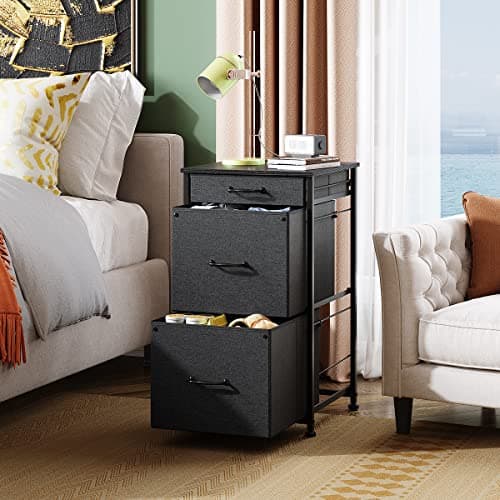 DEVAISE File Cabinet with 3 Drawers, Mobile Printer Stand, Vertical Filing Cabinet fits A4 or Letter Size for Home Office, Black 6