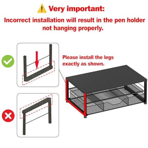 OPNICE Desk Organizer and Accessories, 2-Tier Computer Monitor Stand Riser with Drawer and 2 Pen Holders, Laptop Stand, Office Desk Accessories for Office Supplies, Black 9