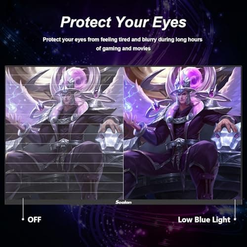 Sealan 27inch Gaming Monitor - 1ms 380Hz 1080p Flat, HDR10 Height/Tilt/Swivel/Pivot Adjustable RGB Anti-Glare Display, HDMI/DP, FreeSync, G-Sync, 300 cd/m² Bright LEDs 6