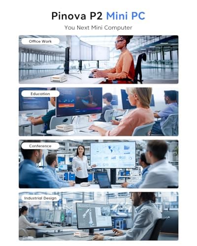 KAMRUI Pinova P2 Mini PC 16GB RAM 512GB SSD, AMD Ryzen 4300U(Beats 10110U/3500U/N150/N95,Up to 3.7 GHz)Mini Computers,Triple 4K Display/HDMI+DP+Type-C/WiFi/BT for Home/Business Mini Desktop Computers 9