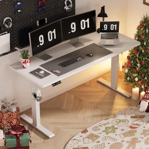 Win Up Time Whole Piece Electric Standing Desk- Height Adjustable Stand up Desk, Sit to Stand Desk with Wheels for Home Office & Computer Workstation 2