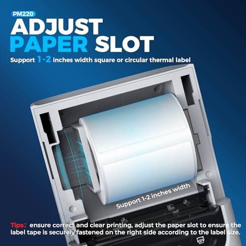 Nelko Label Maker Machine with Tape, PM220 Bluetooth Label Printer, 2 Inch Portable Thermal Printer for Small Business, Logo, Clothing, Sticker Printer for Phones & PC, with 3 Labels, White 8