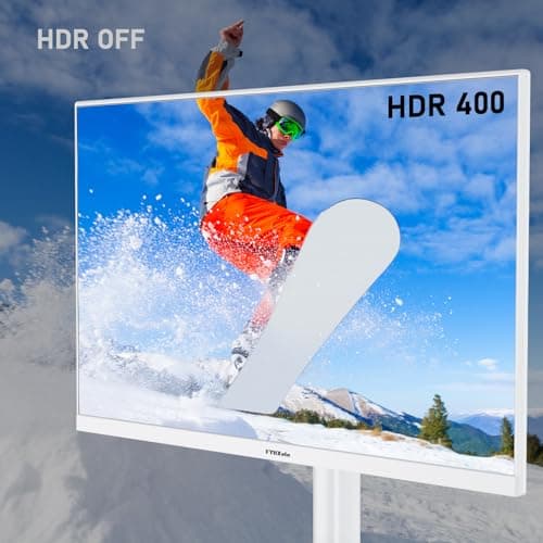 FYHXele 27 inch 4K Gaming Monitor, UHD 3840x2160 Fast IPS Panel Computer PC Monitor, 120Hz, 100% sRGB, FreeSync & G-Sync, HDR 400 Support, HDMI 2.1 & DP 1.4, VESA Mountable-White 5