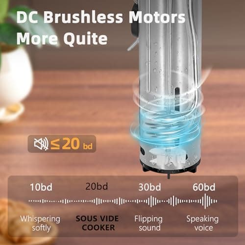 Outohomo Sous Vide Cooker,WiFi APP and Recipes Included,1300W IPX7 Waterproof Immersion Circulators,Precision Slow Cooker,Digital Display Control,Ultra Quiet,Fast Heating,Easy to store(Black) 5