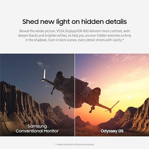 SAMSUNG 32-Inch Odyssey G50D Series QHD Fast IPS G-Sync Compatible Gaming Monitor, 1ms, VESA DisplayHDR 400, 180Hz, AMD FreeSync, Adjustable Stand, Eye Saver Mode, LS32DG502ENXZA, 2024 5