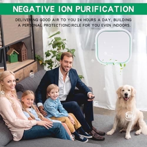 2 Pack Negative Ion Air Purifier With Night Light,Air Ionizers for Home Quiet and Portable Plug in Air Purifier for Bedroom Pet Toilet Kitchen and Office(2) 6