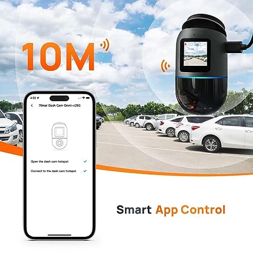 70mai Dash Cam Omni X200, 360° Rotating, LTE Support, Superior Night Vision,Built-in 128GB eMMC Storage, Built-in GPS, App Control, Time-Lapse Recording, 24H Parking Mode, AI Motion Detection,HDR 8