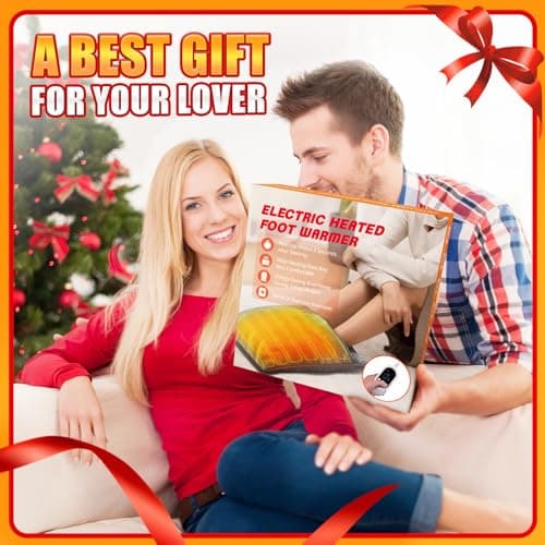 Double Sided Electric Heated Foot Warmer for Men & Women, Foot Warmer Under Desk, Fast Heating Pad Feet Warmer, Overheat Protection&Machine Washable, Electric Foot Warmer for Bed Home Office Xmas Gift 8