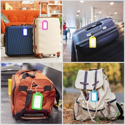 Sodsay 10 Pack Luggage Tag Bright Luggage Tags for Suitcases Bag Tags Name Tags for Kids Travel Accessories Must Haves by Sodsay (Colorful) 6