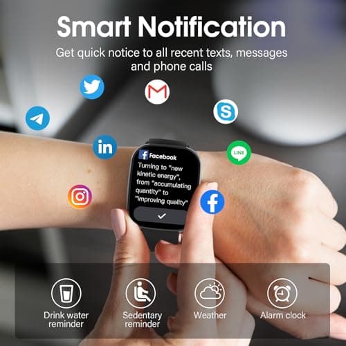 Csasan Smart Watch, 1.91" HD Screen Smartwatch for Men Women(Answer/Make Call), Fitness Watch with Heart Rate/Sleep Monitor/Steps Monitor, 110+ Sports Modes, IP68 Waterproof Activity Trackers, Black 2