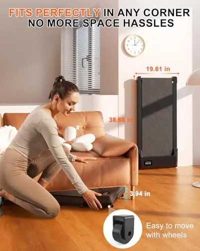 SupeRun Walking Pad, Under Desk Treadmill, 3 in 1 Portable Treadmill with Remote Control LED Display, 2.5 HP Quiet Walking Jogging Machine for Office Home Use, 250 Lbs Capacity 7