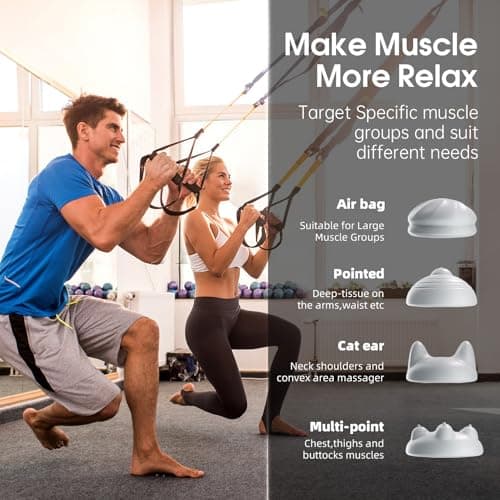 AERLANG Massage Gun Deep Tissue Massager with Heat and Cold Percussion Massage Gun Electric Mini Hand held Massager 5 Speed & 5 Massage Heads Messager Gun 9
