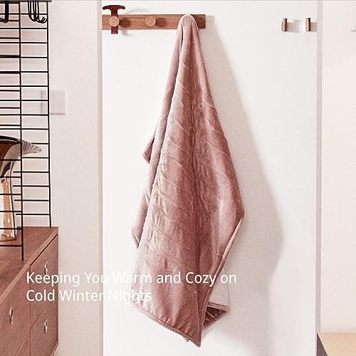 GOTCOZY Heated Blanket Electric Throw 50''X60''- Soft Silky Plush Electric Blanket with 4 Heating Level & 3 Hour Auto Off Heating Blanket, ETL Certified Machine Washable (Rose Dust) 6