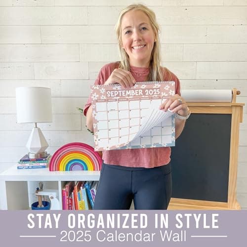 Hadley Designs Wall Calendar 2025-2026 – 18-Month Hanging Calendar 2025-2026 for Family, Home, School, & Office, Spiral Bound with Large Date Blocks & Notes Sections (Floral) 5