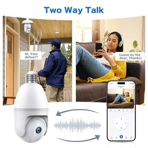 Noahcam Light Bulb Security Camera 5g, 2K Lightbulb Security Cameras Wireless Outdoor EseeCloud 5