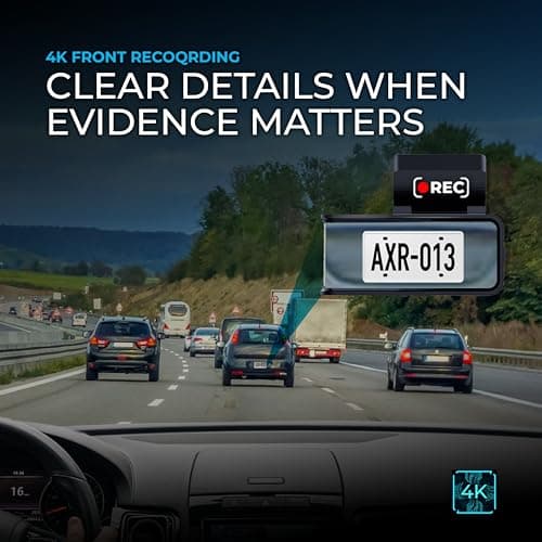 AutoSky 4K Dash Cam Pro – Front 4K + Rear 1080P | GPS, WiFi, App Control, G-Sensor | Night Vision, Loop Recording, Parking Mode – 64GB Included 7