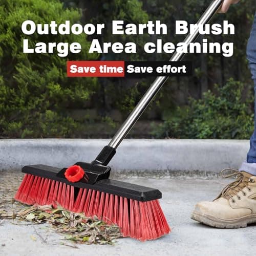 16.5" Outdoor Broom for Floor Cleaning Heavy Duty Push Broom with 53" Long Handle,Outdoor Broom for Deck,Driveway,Garage,Yard,Deck,Patio,Warehouse,Concrete 8
