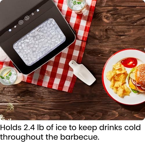 Iceman Pebble Ice Machine, Countertop Nugget Ice Maker Produces Chewable Pellet Ice in 20 Minutes, Makes 33lbs/Day, with One-Touch Cleaning Function and Ice Scoop/Basket Included – Stainless Steel 5