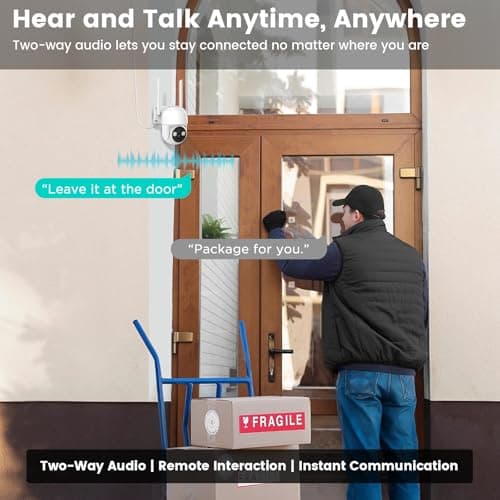 WOOLINK HOME 2.5K Solar Security Camera Wireless Outdoor,2.4Ghz WiFi Solar/Battery Powered Camera for Home Security,360° View Pan/Tilt,PIR Alarm,Easy to Install,2-Way Audio,Color Night Vision,Cloud/SD 6