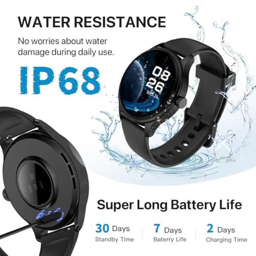 DIVElink Smart Watch, HD Smartwatch for Men Women (Answer/Make Calls), Fitness Watch with 100+ Sport Modes, IP68 Waterproof/Heart Rate/Sleep Monitor, Activity Trackers for iOS/Android 7