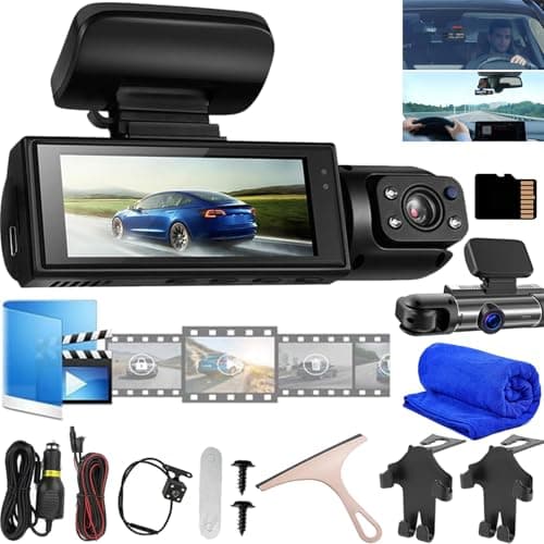 Vital Dash Cam 2025, Car Camera - Front and Rrear with 1080p Night Vision, Vigil Dash Cam 24h Parking Mode, 32G Memory Card (DashCam+32G Memory Card)