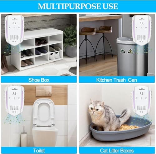 Morrerfresh Ozone Odor Eliminator for Strong Odor 99% Cat Litter Deodorizer Dog Poof Odor Removal Air Ionizers for Home Portable Air Purifier for Pets Toilet Wardrobe Shoe Garage Room Cabinet White 6