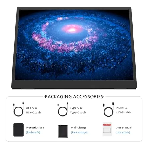 4K Portable Monitor, 15.6 Inch Screen Extender 3240×2160 UHD, 500 Nits 100% sRGB with 45° Adjustable Stand, HDMI & USB-C Computer Display for Travel Monitor Laptop & PC Mac Phone PS4 PS5 Switch 9