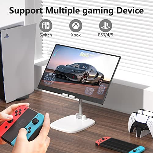 ForHelp 17.3" Portable Monitor 1080P FHD 144Hz Narrow Edge Laptop Monitor USB C HDMI Gaming Computer IPS HDR Screen, Travel Monitor for PC Mac Phone Xbox PS5 Switch Laptop w/Smart Cover & Speakers 6