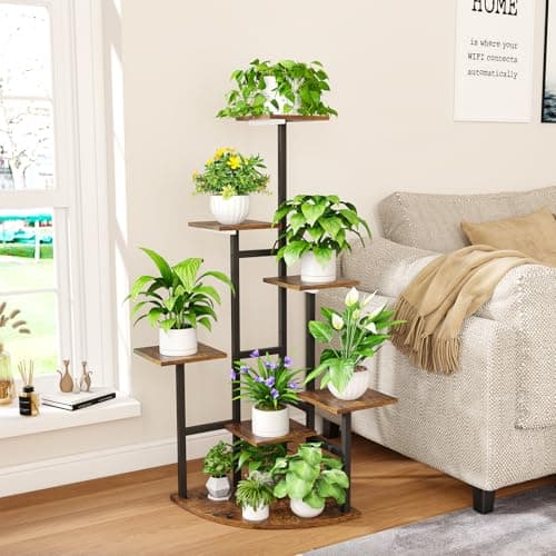 Corner Plant Stand Indoor with Grow Lights, 7 Tiered Plant Shelf Indoor, 43" Corner Plant Stands for Indoor Plants, Metal Plant Flower Display Shelves, Plant Organizer Rack for Living Room, Balcony, Home Decor 5