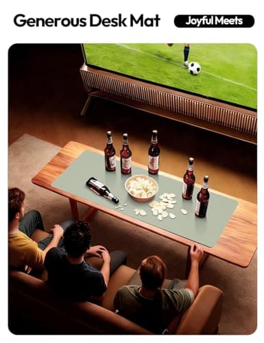 YSAGi Leather Desk Protector, Office Mat, Large Mouse Mat, Non-Slip PU Leather Blotter, Laptop Pad, Waterproof Writing Pad for Office and Home (Grayish Green, 23.6" x 13.8") 7