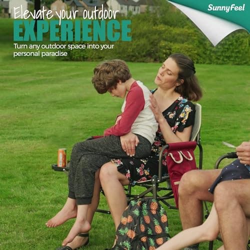 SUNNYFEEL Oversized Camping Directors Chair, Portable Folding Lawn Chairs for Adults Heavy Duty with Side Table,Pocket for Beach, Fishing,Picnic,Concert,Tailgating, Outdoor Foldable Camp Chair 3