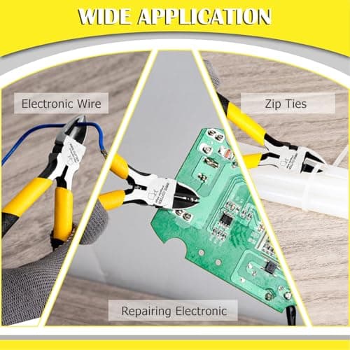P.I.T. Wire Cutters, 4.5 Inch Ultra Sharp Flush Side Cutters Heavy Duty Flush Cut Pliers for Electronics, Jewelry Making, Crafting, Plastic Gunpla Model Building, Precision Cutting Needs,Yellow 7