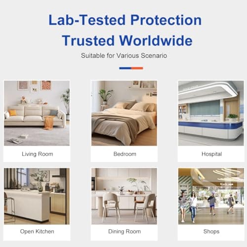 10-Year Battery Smoke Detector for Home | 85dB Fire Alarm, Military-Grade Photoelectric Sensor Reduces 70% False Alarms | CE/UL Globally Certified | Easy Install (Adhesive/Screws) (1) 7