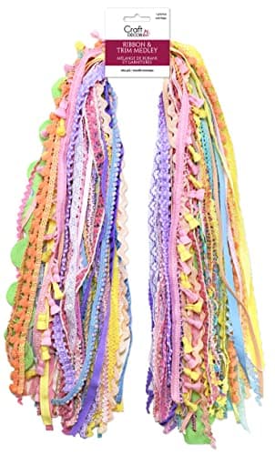 Ribbons for Crafts - 30 Yd Pack Pastel Ribbon for Hair Ribbons for Girls Spring Ribbon Craft Fabric Trim Assorted Cute Decorative Bulk Sewing Trim Wrapping Bow Making Supplies Variety Scraps Bundle