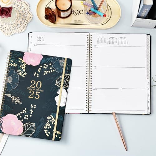 2025 Planner - Planner 2025, Weekly ＆ Monthly Planner, 9" x 11", Jan. 2025 - Dec. 2025, with Thickened Hardcover, Twin - Wire Binding, 12 Monthly Tabs, 21 Notes Pages, Elastic Closure, Back Pocket 7