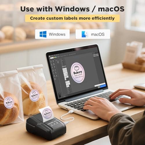 SUPVAN T50M Pro Bluetooth Label Maker Machine with Tape, Wide Waterproof Label, Versatile App with 30+ Fonts and 660+ Icons, Inkless Labeler for Home, Kitchen, School, Office Organization, Black 5