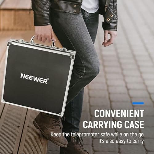 NEEWER X12 14 inch Aluminum Alloy Teleprompter for iPad Tablet Smartphone DSLR Cameras with Remote Control, Carry Case, APP Compatible with iOS/Android for Online Teaching/Vlogger/Live Streaming 8