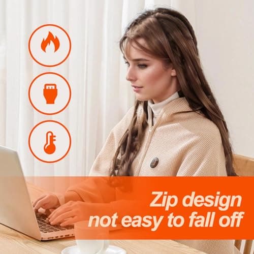 Portable Heated Shawl, 2026 New Portable Heated Blanket Shawl Wraps for Women, Cordless Heated Blanket with 3 Heating Levels for Home Camping Travel (Red) 5