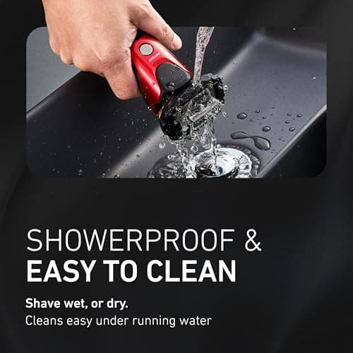 Panasonic ARC5 Electric Razor for Men Face, Wet & Dry Shavers for Men with Foil Shaver, Pop-up Trimmer, Ultra-Fast 5-Blade, Smart Shave Sensor, 16D Flexible Pivoting Head - ES-ALV6HR (Red) 8